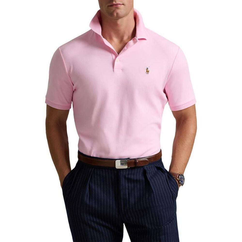 Polo Ralph Lauren Men’s Custom Slim Fit Solid Cotton Jersey Polo In Carmel Pink